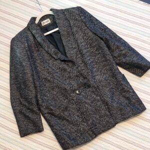 🌼Black and Gray Herringbone Blazer By Glenora